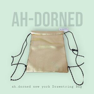 ah dorned new york Gold Neoprene Drawstring Tote Bag - New with Tag - See Notes
